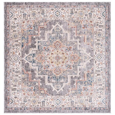 Safavieh 6 x 6 ft. Olympia 208F Power Loomed Square Area Rug Dark Grey & Beige OPA208F-6SQ